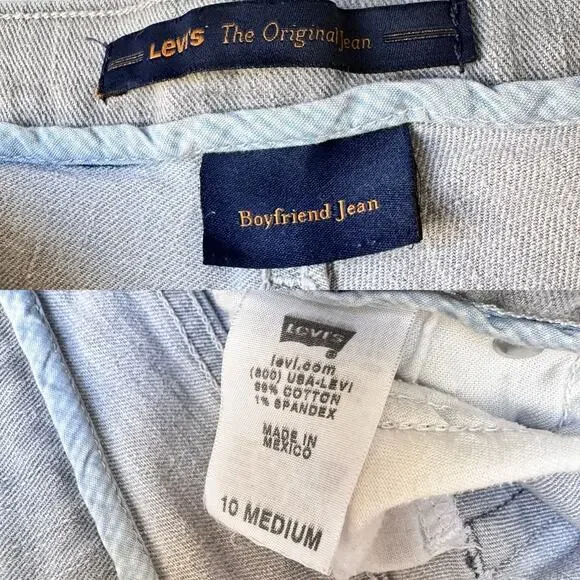 Levi's The Original Jean Grey Mid Rise Straight Leg Boyfriend Jeans 10 Medium - Picture 12 of 12